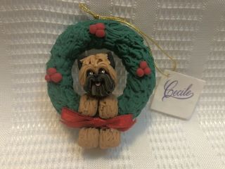Cecile Baird - Cairn Terrier/christmas Wreath - Signed Ornament