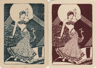 India - Sexy Lady - Set Of 2 Single Vintage Swap Playing Cards