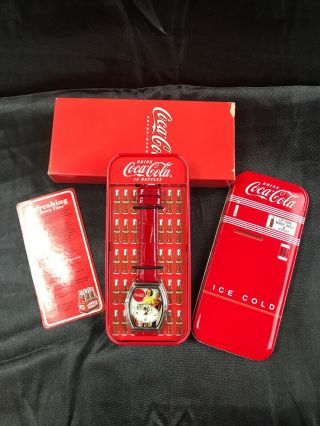 Coca Cola Watch With Tin Collectible
