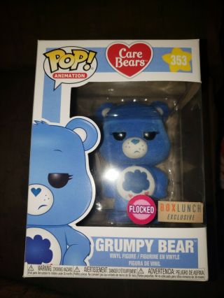 Funko Pop Care Bears Grumpy Bear Flocked Boxlunch Exclusive 353