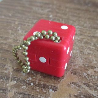 Vintage Plastic Keychain Puzzle Dice Made In W.  Germany By Pussy