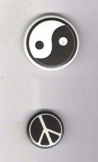 Peace Sign And Yin Yan Pin 2 Pinback Button