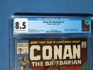 Conan The Barbarian 1 Wowow Cgc 8.  5 First Conan 1970 Key Classic Cover