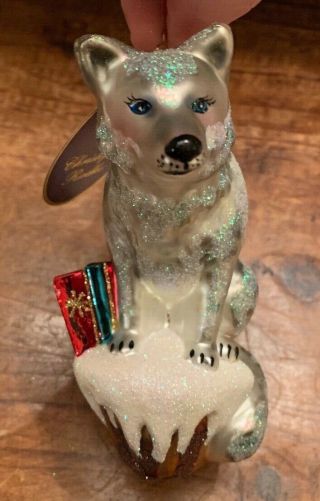 Christopher Radko " A Friendly Wolf " Christmas Ornament