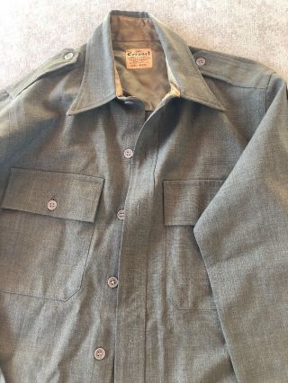 Ww2 Dark Od Private Purchase Officers Shirt With German Made Patch