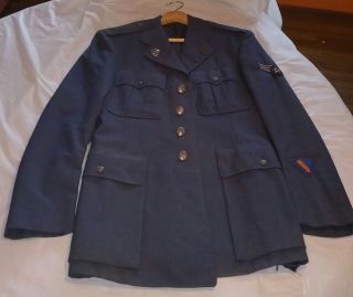 U.  S.  Air Force Blue Wool Uniform Dress Coat,  Ike Jacket,  Korean War,  1949,  1950s