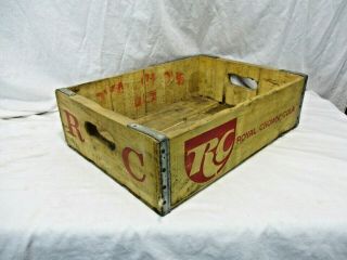 Vintage Rc Royal Crown Cola Wood Soda/ Pop Crate - Red Lettering Coke Pepsi 1