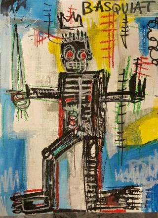 Basquiat - Jean Michel Basquiat Signed Painting Art Artwork - Expressionist Art