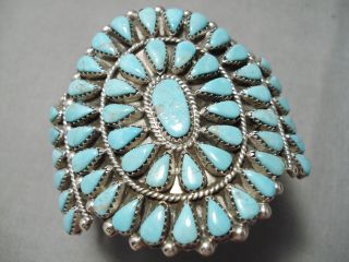 Superior Vintage Navajo Satellite Turquoise Sterling Silver Bracelet