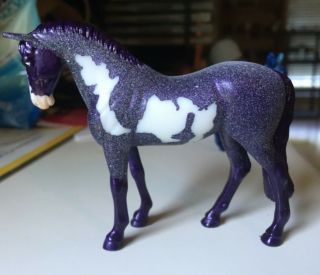 Breyer Custom Purple Roan Pinto Paint Thoroughbred Stablemate Art