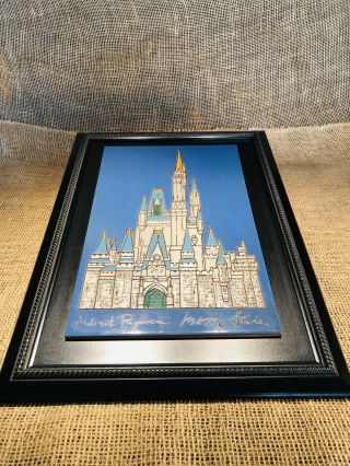 Disneyland Castle Art Tile - By Herbert Ryman & Marty Sklar WDCC 15”x21” Rare 2