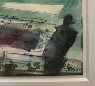 John Hultberg American Provincetown Expressionist Mixed Media Signed Listed 2003 3