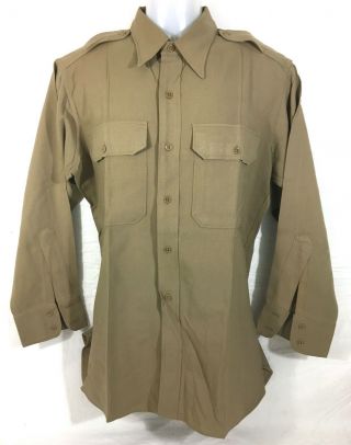 Wwii - Korean War Era Us Army Uniform Khaki Shirt Large Size 16 X 33 A31