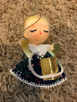 Vintage Made In Japan Angel Christmas Ornaments - Figurine Angel Eyelash Topper