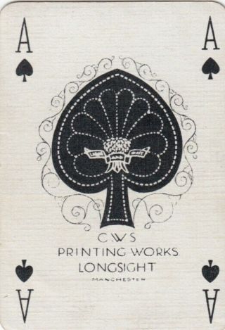 Vintage Swap Playing Card - 1 Single Old Wide - Ace Of Spades 11