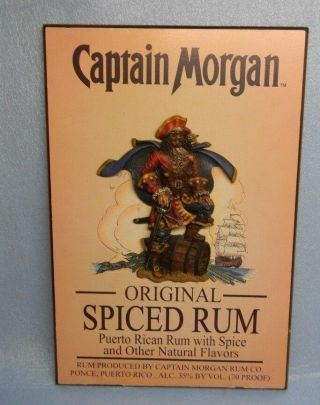 Captain Morgan Spiced Rum Pirate Nautical Sailboat Keg Sword Hanging Wall Sign