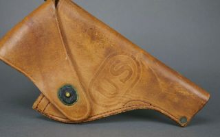 Korean War 1951 US Army Craighead S&W Victory Model 38 Revolver Leather Holster 3