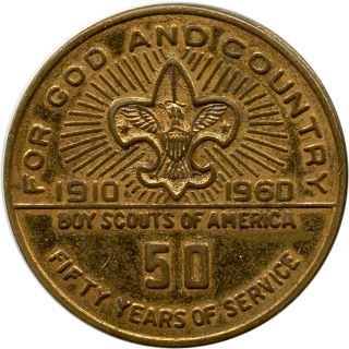 Boy Scouts Of America Bsa 1910 To 1960 50 Years Of Service Scout Oath Token