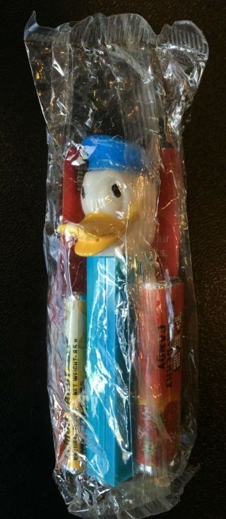 Vintage Donald Duck Pez Dispenser No Feet In Cello Bag - Hard To Find