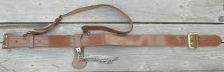 U.  S.  Army Leather Belt W/shoulder Strap & Chain Korean War; Mcmonies Portland Or