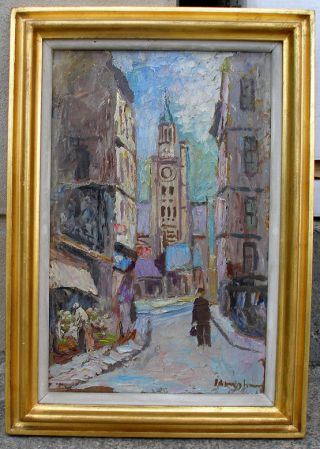 Jens Kongshammer (1884) Parisian Cityscape 1940s.  Post Impressionist