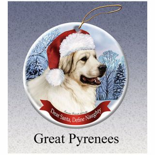 Great Pyrenees Howliday Porcelain China Dog Christmas Ornament