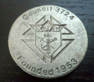 Stunning Vintage Estate Knights Of Columbus Fairborn Ohio 1 1/8 " Coin G26d