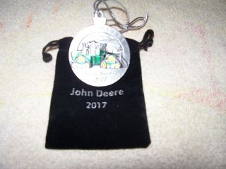 John Deere 2017 Pewter Christmas Ornament Lp68513 9rx In Pouch