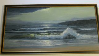 Marian Marsh Painting American Coastal Nautical Seascape Beach Sunset Skies Oil