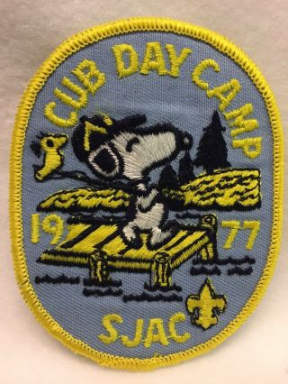 Boy Scouts - 1977 Sjac Cub Day Camp.  Snoopy Going Fishing Patch