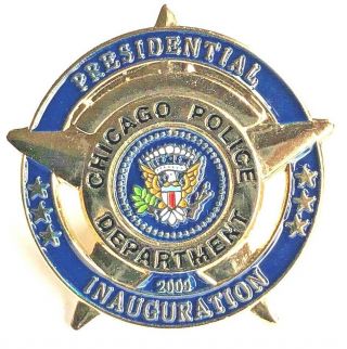 Chicago Police 2009 Barack Obama Presidential Inauguration Lapel Pin - Gold
