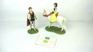 Disney Wdcc 1228042 Snow White On Horse With Prince Set W/box &