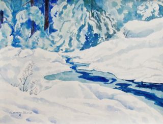Cyril Spackman - Almost Frozen - Listed Artist Watercolor - 1930 - Us