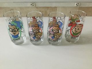 Alvin And The Chipmunks 6 " Drinking Glasses Set Of 4