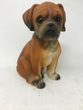 Vintage Sitting Boxer Puppy Dog Figurine Statue Marked 4 - 1170