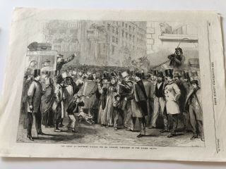 1861 London News Print Crowd At Baltimore Waiting For President Lincoln 72019