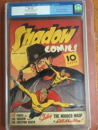 Shadow Comics 7 Cgc 4.  0 Lttn/ow Old Label Hooded Wasp Unpressed Sweet