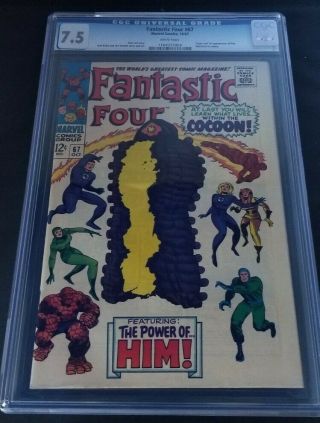 Fantastic Four 67 Cgc 7.  5 White Pages First Him (adam Warlock)
