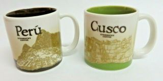 Mini Small Starbucks Cusco & Peru Demitasse Mug Espresso Coffee Cups Set 3 Oz
