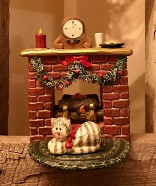 Eddie Walker Midwest Of Cannon Falls Christmas Fireplace With Cat
