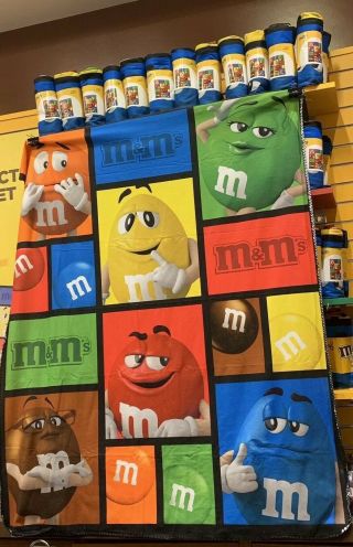 M&M ' s World Big Face Characters Fleece Blanket 59x60” Times Square Collector 2