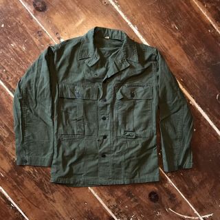 Vintage 50s Us Military Usmc Hbt Shirt Jacket Mens 34 R Korean War Od Cotton