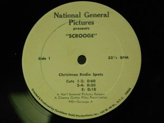 Radio Spots 10 " Lp Scrooge 1970 Albert Finney,  Alec Guinness - Christmas Musical