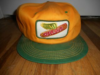 Vintage K Brand Dekalb Seed Corn Yellow Retro Snapback Trucker Farm Hat Cap