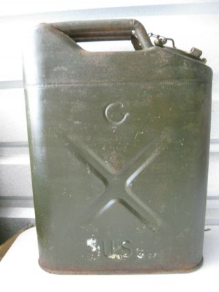 Vintage Military Us Metal Jerry Jeep Gas Can May 1952
