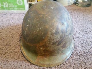 Korean War Helmet.  Rear Seam,  Swivel Bail.