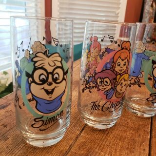 4 - 1985 Alvin the Chipmunks Simon & the Chipettes Collectible Glasses 2