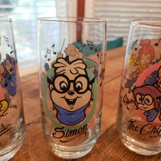 4 - 1985 Alvin the Chipmunks Simon & the Chipettes Collectible Glasses 3