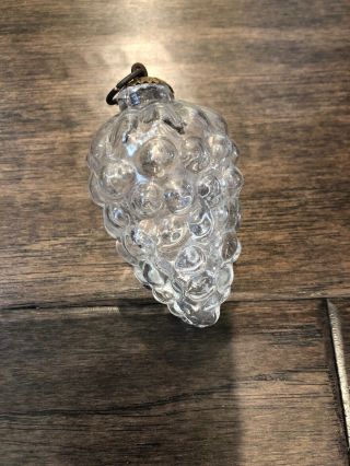 Christmas Ornament Kugel - Style Small Clear Grape Cluster Glass 2.  5 "