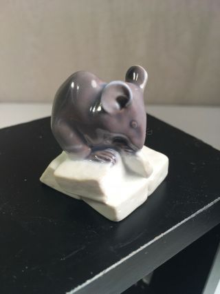 1960’s Royal Copenhagen Mouse On Sugar Cube Porcelain Figurine 510 Euc 2 "